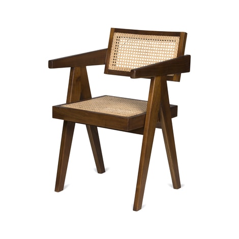 Teak and rattan dining chair