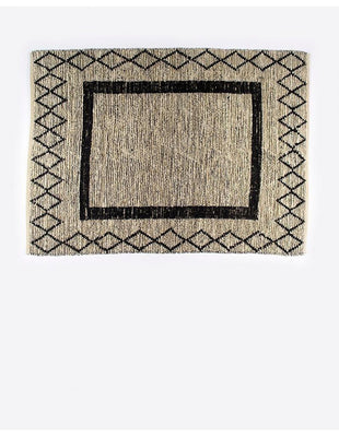 Jute rug black large size 170x240 cm