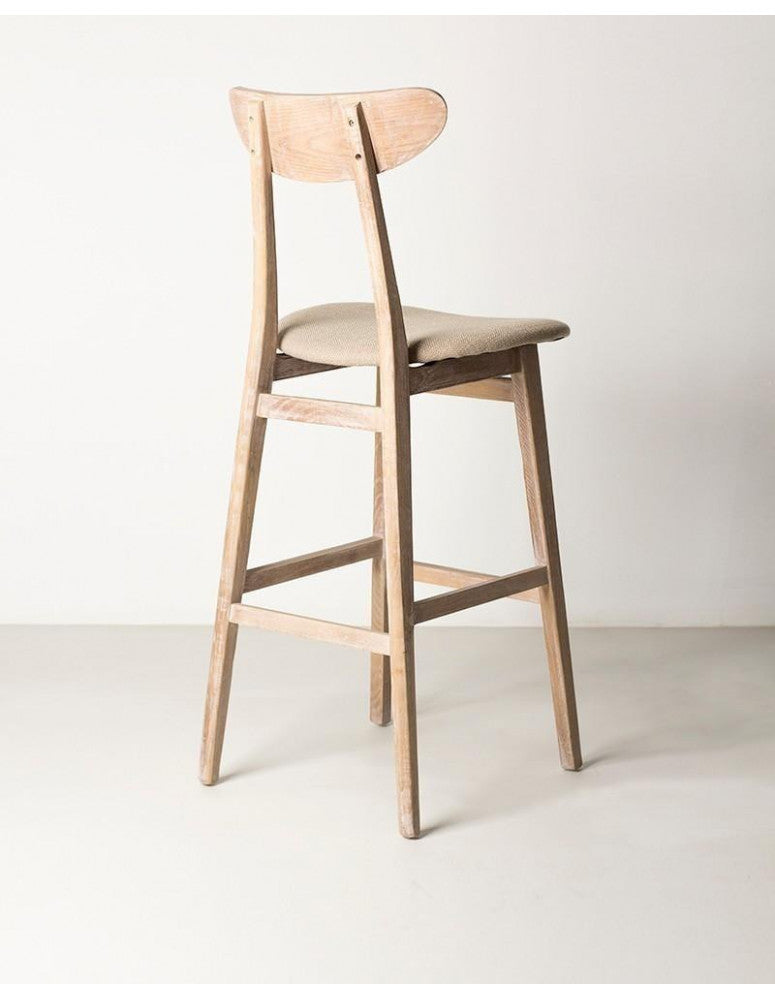 Elm wood high stool