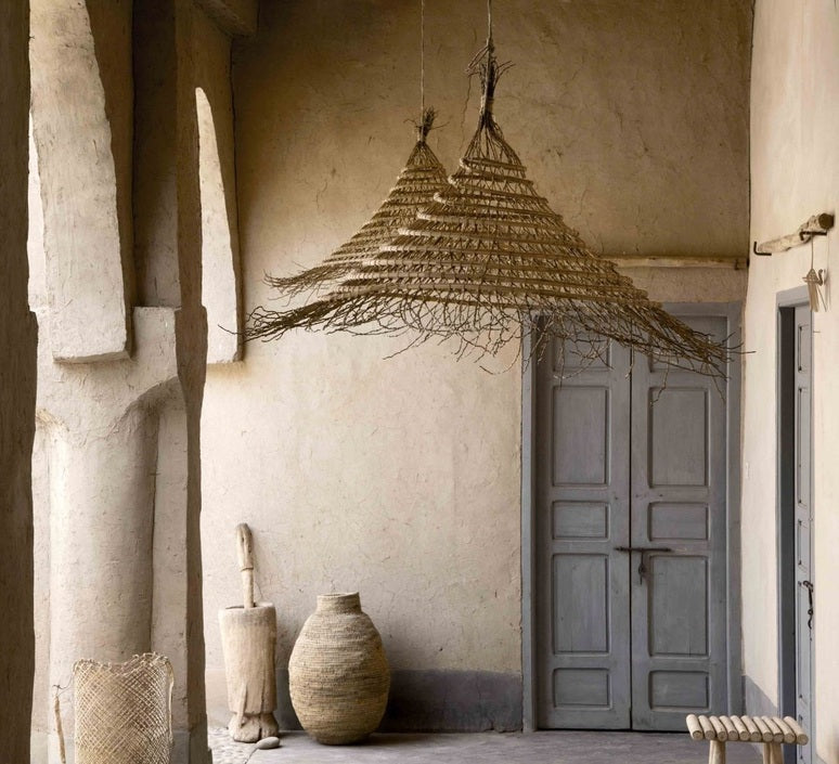 LAMP SHADE IN WOVEN PALMLEAVES