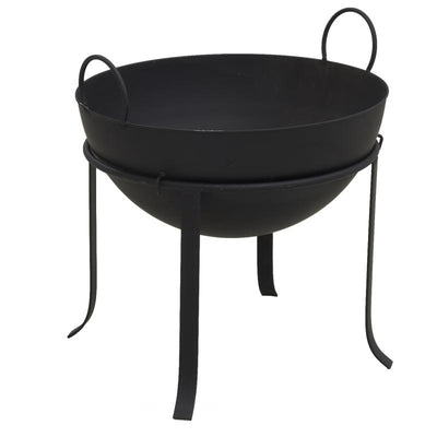 Fire pit in black lacquered metal