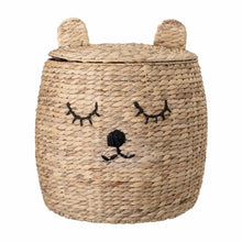 Load image into Gallery viewer, Basket w/Lid, Nature, Water Hyacinth