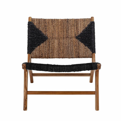 Lounge Chair, Black, Teak
