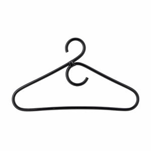 Hanger, Black, Rattan-Set of 12