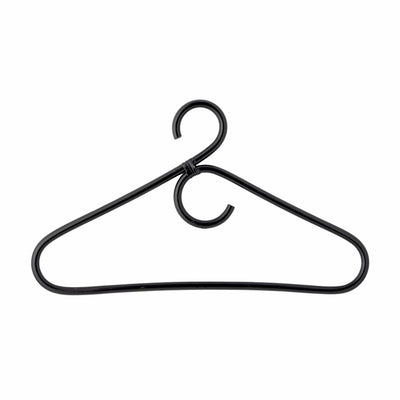 Hanger, Black, Rattan-Set of 12