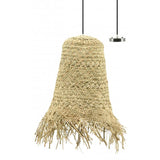Hanging lamp in braided natural rush