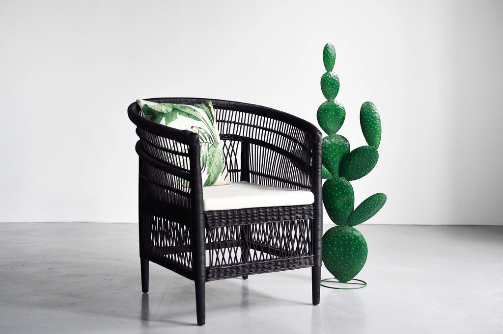 Moroccan rattan armchair without cushion