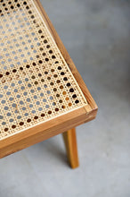 Load image into Gallery viewer, Teak wood and rattan bench