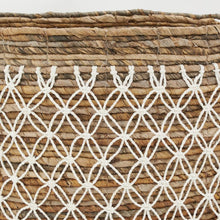 Charger l&#39;image dans la galerie, Storage baskets in hemp and geometric decoration in cotton