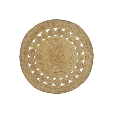 Round natural jute carpet