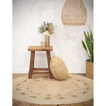 Load image into Gallery viewer, Round natural jute carpet