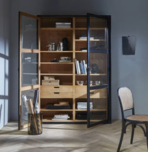 Load image into Gallery viewer, VIVA CABINET W/GLASS DOORS+DRAWERS BLACK