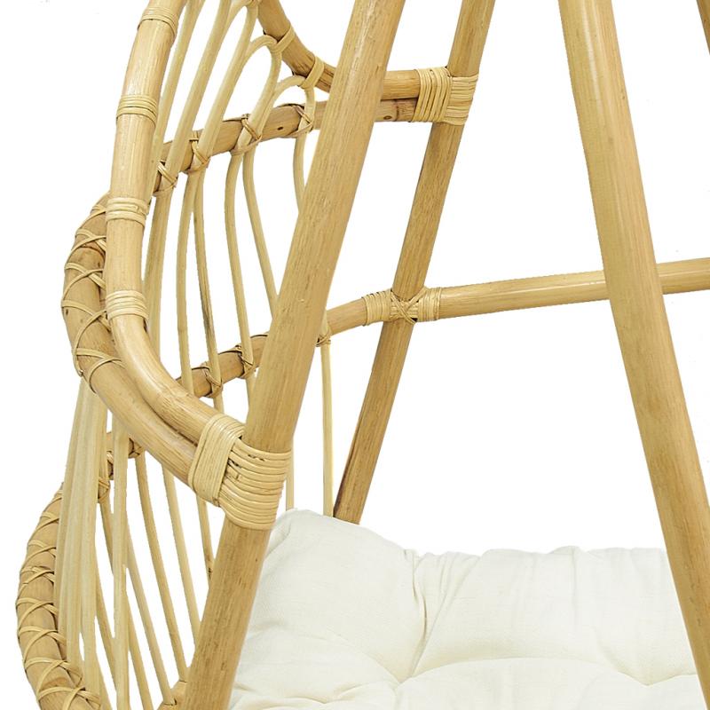 Hanging chair with rope and seat cushion