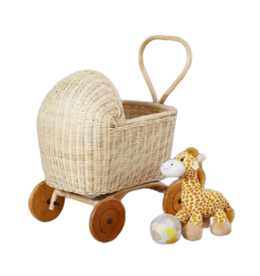 Rattan Doll Pram