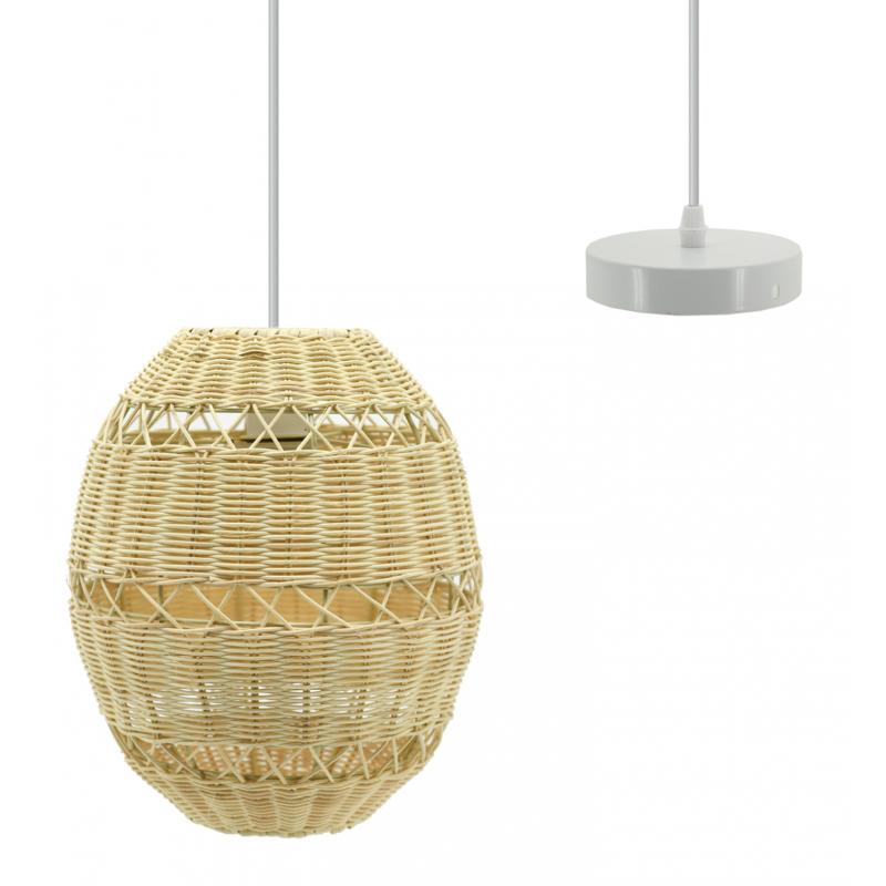 Ball suspension in natural rattan and metal