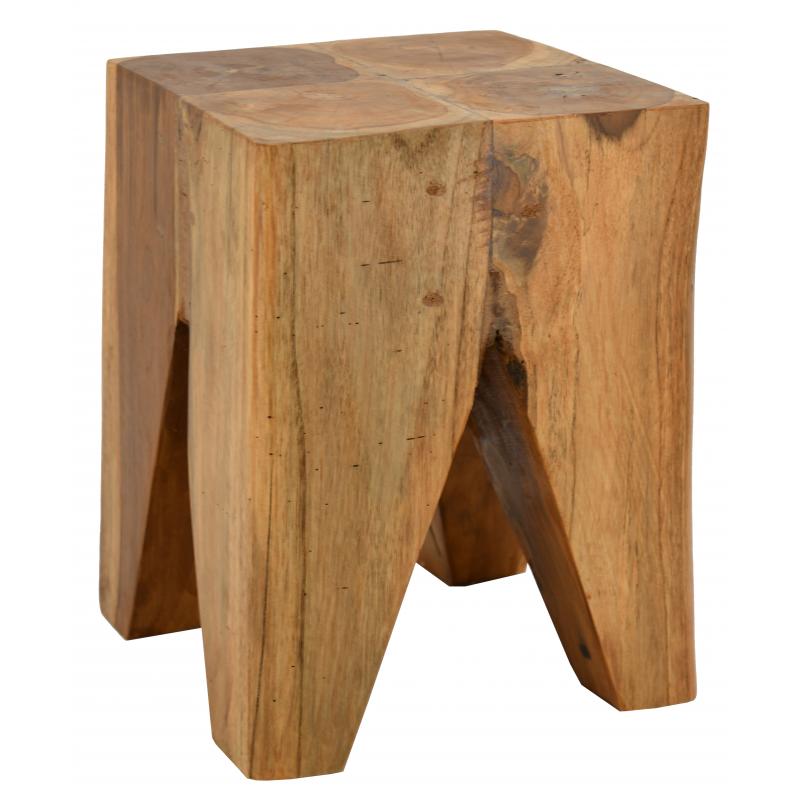 Square teak stool