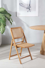 Load image into Gallery viewer, Foldable teak and rattan chair