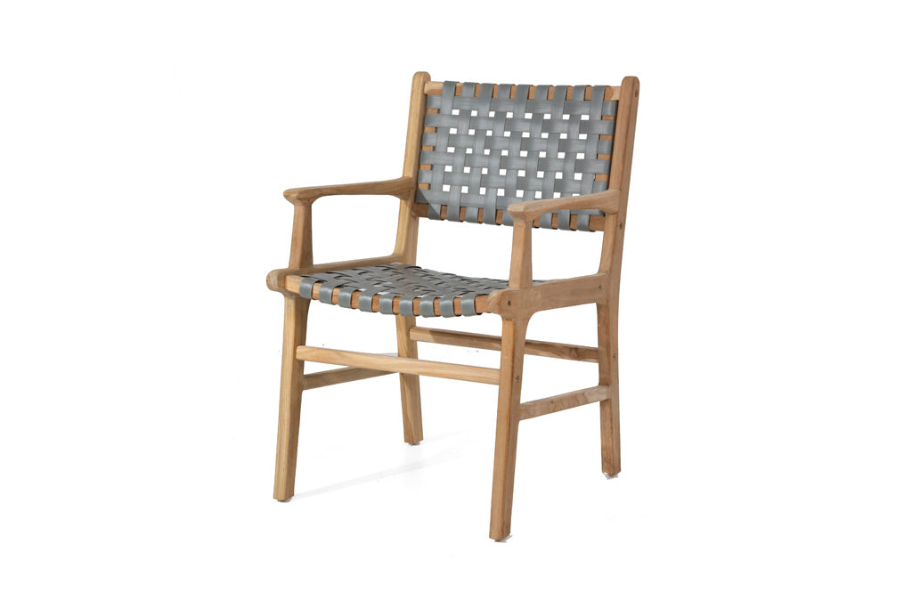 Teak dining chair with armrests