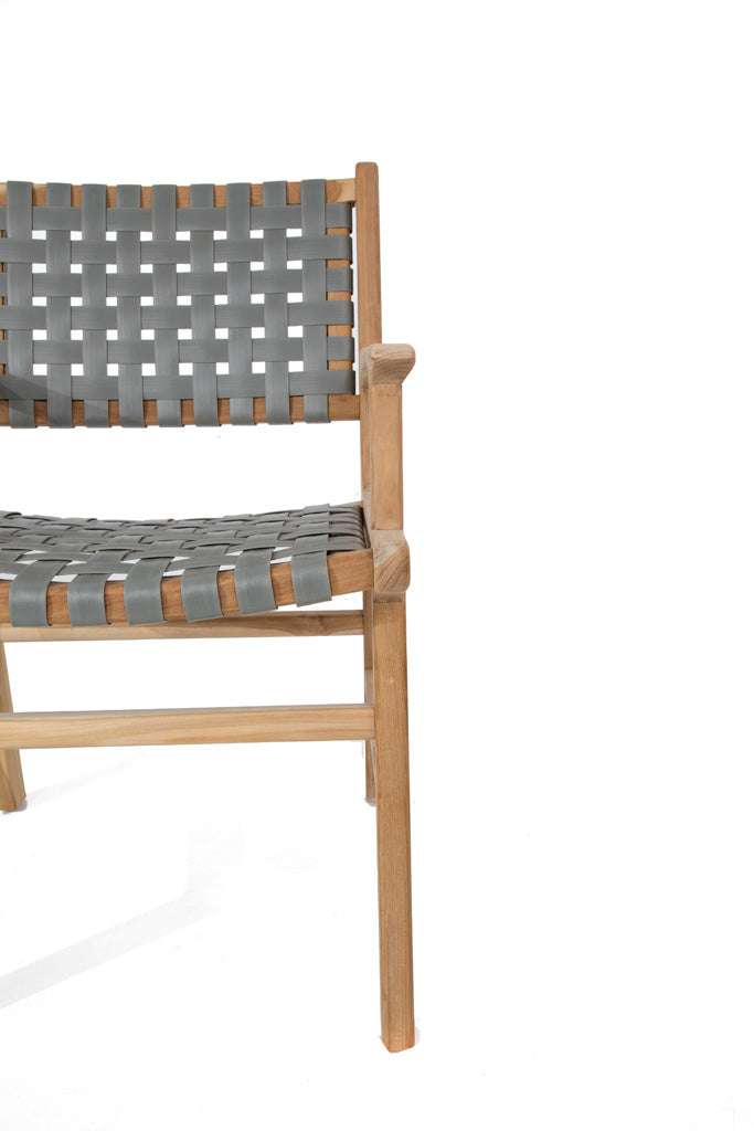 Teak dining chair with armrests
