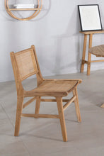 Cargar imagen en el visor de la galería, Teak and rattan dining chair