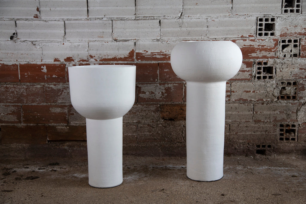 Ceramic vase White 42×74.5cm