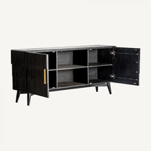 Load image into Gallery viewer, TV STAND PLISSÉ WOOD BLACK