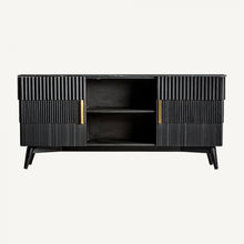 Load image into Gallery viewer, TV STAND PLISSÉ WOOD BLACK
