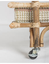 Cargar imagen en el visor de la galería, Rattan serving trolley table 70x43 cm