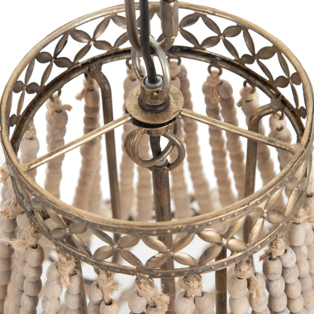 NATURAL FIR WOOD CEILING LAMP 48 X 48 X 60 CM