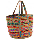 Multicolour Jute and Cotton Bag
