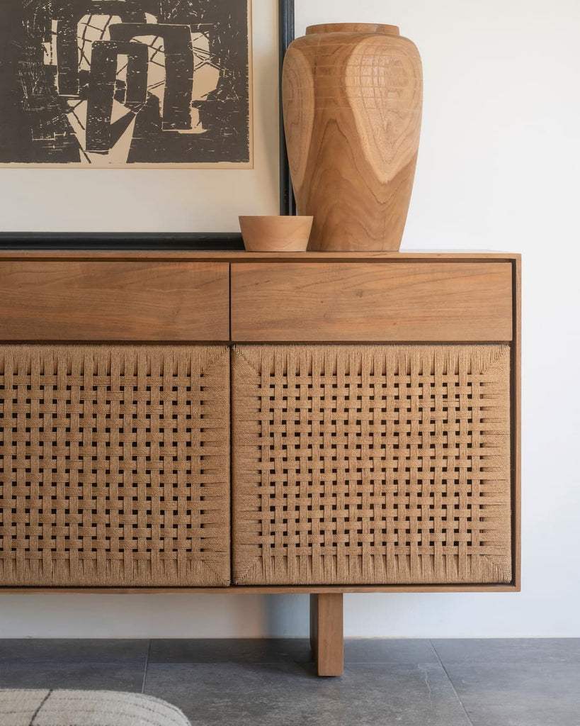Sideboard with rope