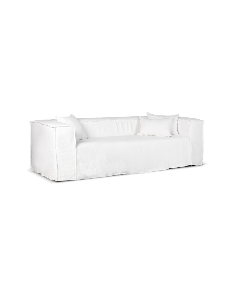 2P White Linen sofa