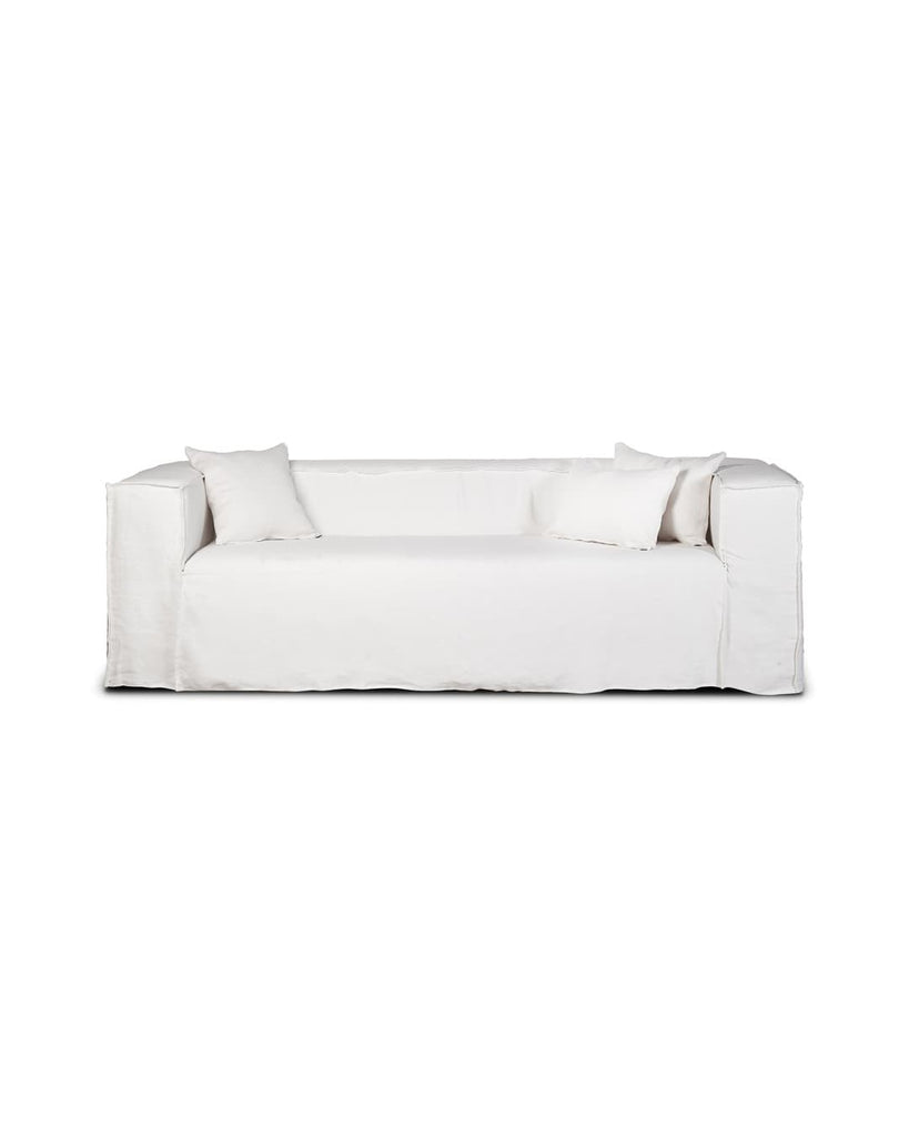 2P White Linen sofa