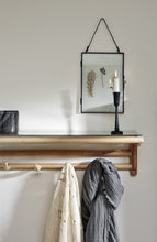 Load image into Gallery viewer, Rattan shelf w/4 hooks, top glass
