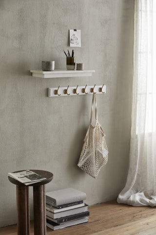 Shelf w/ marble, white, L