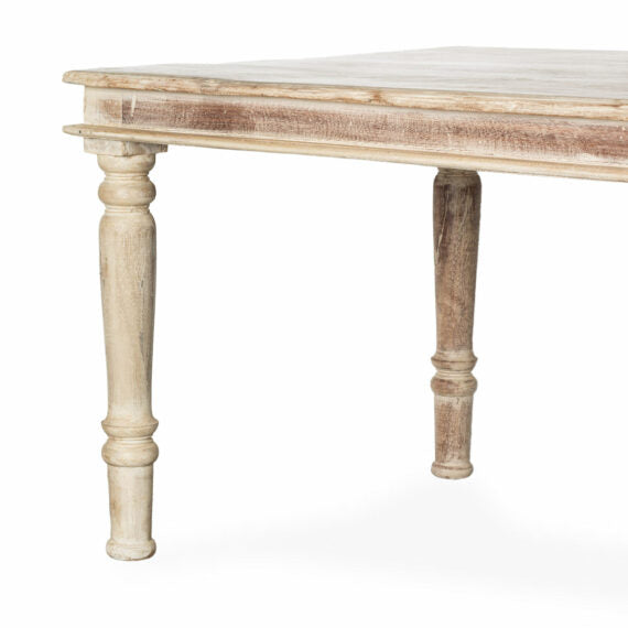White wood table