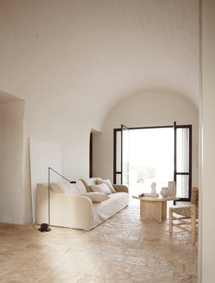 scandinavian sofa, boho sofa, sofa cyprus, sofa limassol, furniture shop Limassol, minimal sofa, linen sofa, tinekhome